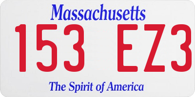 MA license plate 153EZ3