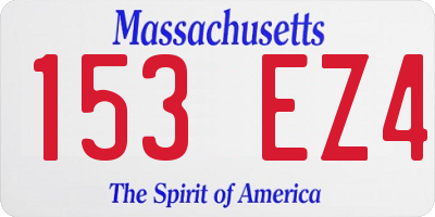 MA license plate 153EZ4