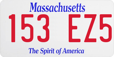 MA license plate 153EZ5