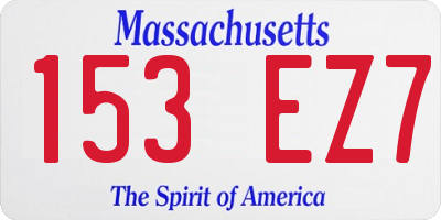 MA license plate 153EZ7