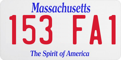 MA license plate 153FA1