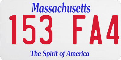 MA license plate 153FA4