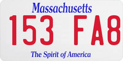 MA license plate 153FA8