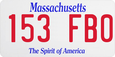 MA license plate 153FB0