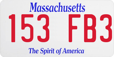 MA license plate 153FB3