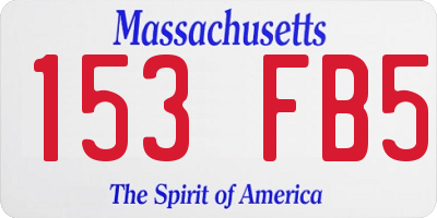 MA license plate 153FB5