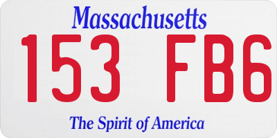 MA license plate 153FB6