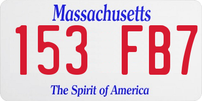 MA license plate 153FB7