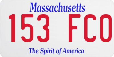 MA license plate 153FC0