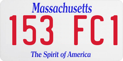 MA license plate 153FC1