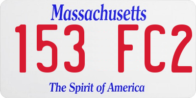 MA license plate 153FC2