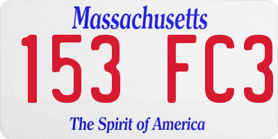 MA license plate 153FC3
