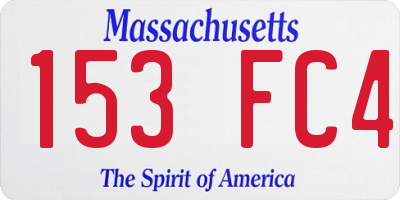 MA license plate 153FC4