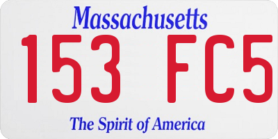 MA license plate 153FC5