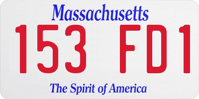 MA license plate 153FD1