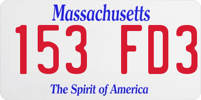 MA license plate 153FD3