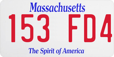 MA license plate 153FD4