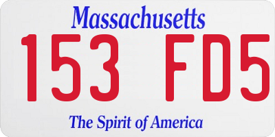 MA license plate 153FD5