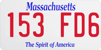 MA license plate 153FD6