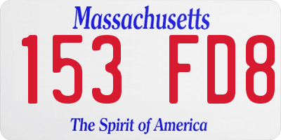 MA license plate 153FD8