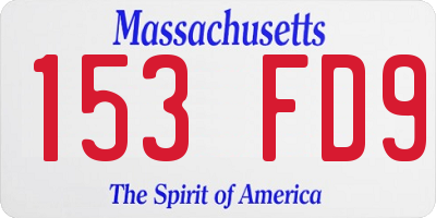 MA license plate 153FD9