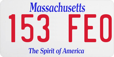 MA license plate 153FE0