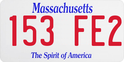 MA license plate 153FE2