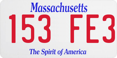 MA license plate 153FE3