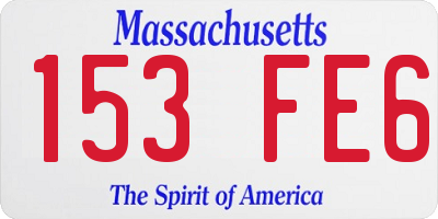 MA license plate 153FE6