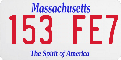 MA license plate 153FE7