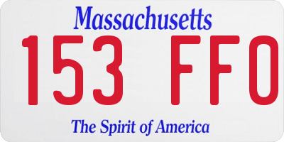 MA license plate 153FF0
