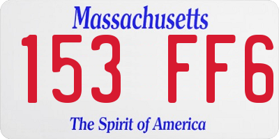 MA license plate 153FF6