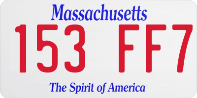 MA license plate 153FF7