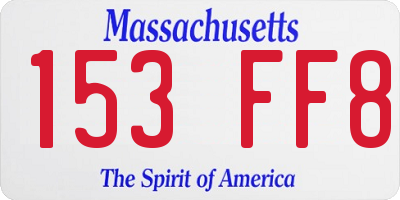 MA license plate 153FF8