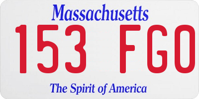 MA license plate 153FG0