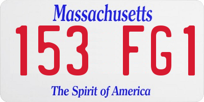 MA license plate 153FG1