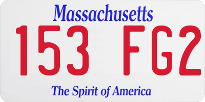MA license plate 153FG2
