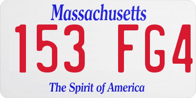 MA license plate 153FG4