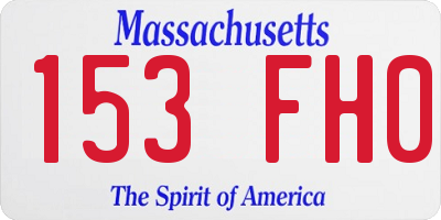 MA license plate 153FH0