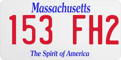 MA license plate 153FH2