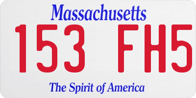 MA license plate 153FH5