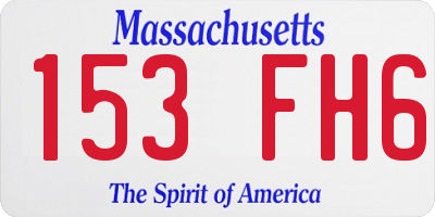 MA license plate 153FH6