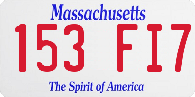 MA license plate 153FI7