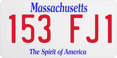 MA license plate 153FJ1