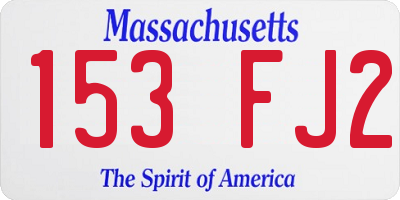 MA license plate 153FJ2