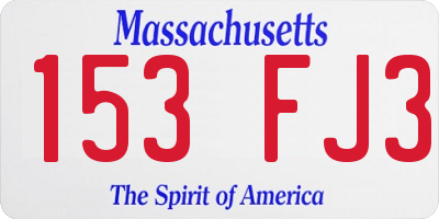 MA license plate 153FJ3