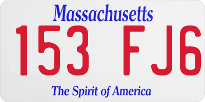 MA license plate 153FJ6