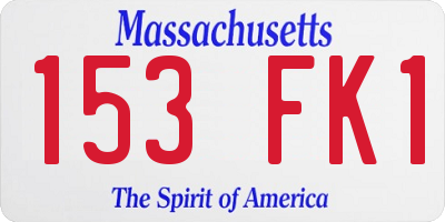 MA license plate 153FK1