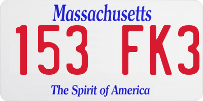 MA license plate 153FK3