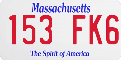 MA license plate 153FK6